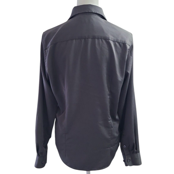 Siliteelon Button Up Longsleeve Women's Top S‎ Gray - Picture 2 of 5